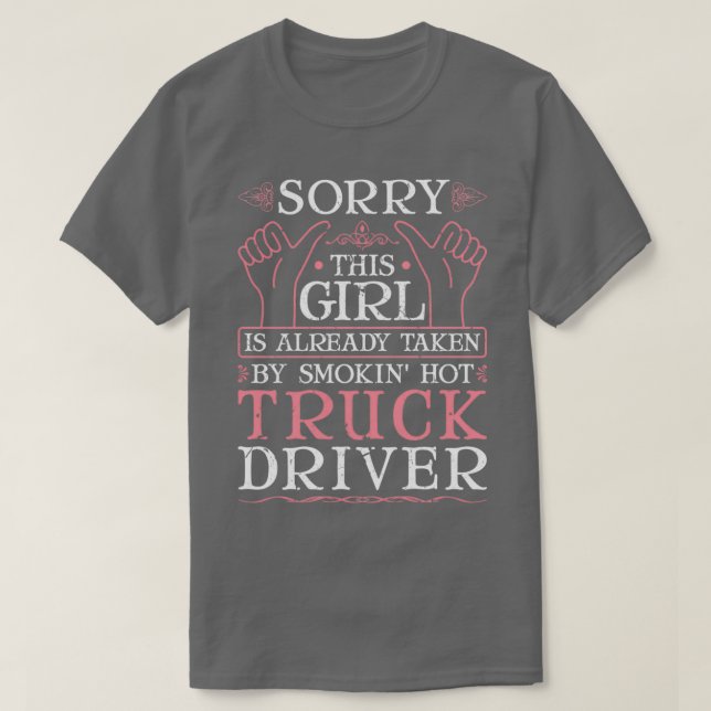 T-shirt Conducteur de camion chaud fumeur Femme amie camio (Design devant)
