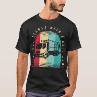 T-shirt Conducteur de camion de recyclage masculin disant 