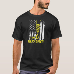 T-shirt Conducteur de camion de remorque Usa Drapeau Truck