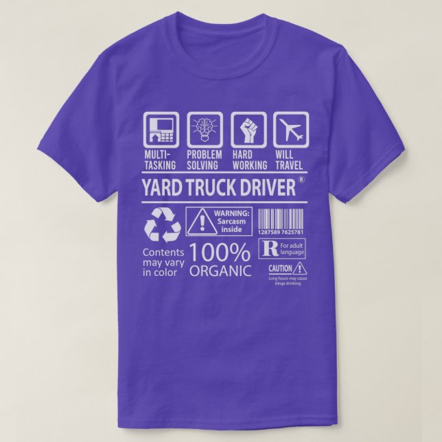 T-shirt Conducteur de camion de triage multitâche Certifie (Design devant)