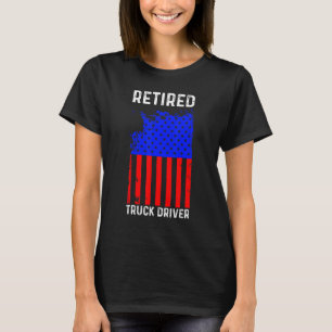 T-shirt Conducteur de camion retraité US Drapeau Trucker R