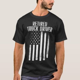 T-shirt Conducteur de camion retraité US Drapeau Trucker R