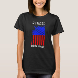 T-shirt Conducteur de camion retraité US Drapeau Trucker R