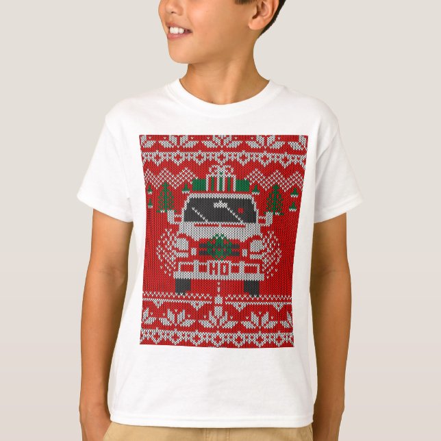 T-shirt Conducteur de la route de vacances rouge moche sty (Devant)