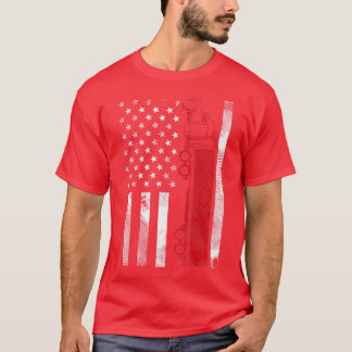 T-shirt Conducteur de semi-remorque US American Flag 18 Wh