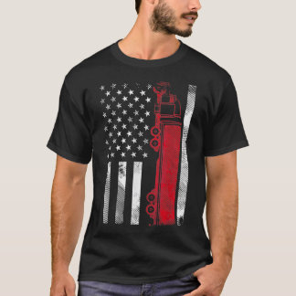T-shirt Conducteur de semi-remorque US American Flag 18 Wh