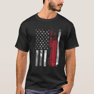 T-shirt Conducteur de semi-remorque US American Flag 18 Wh