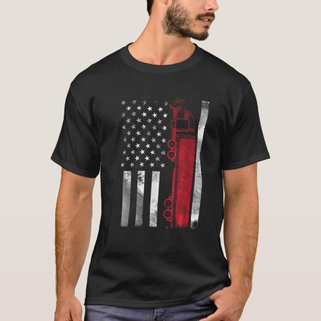 T-shirt Conducteur de semi-remorque US American Flag 18 Wh (Devant)