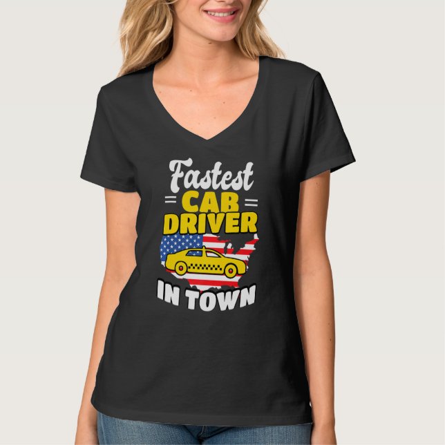 T-shirt Conducteur de taxi du pavillon US Taxicab Conducte (Devant)