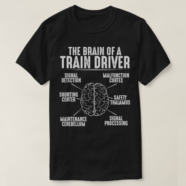T-shirt Conducteur de train Locomotive Ingénieur Cerveau C (Design devant)