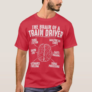 T-shirt Conducteur de train Locomotive Ingénieur Cerveau C