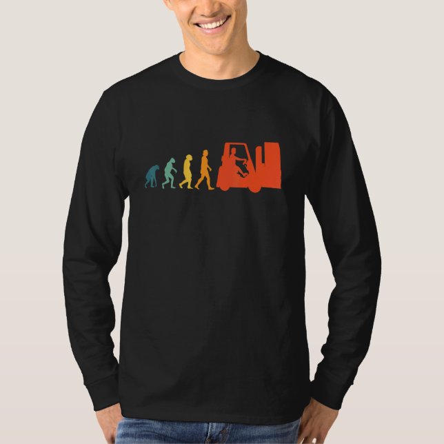 T-shirt Conducteur Forklifts Evolution Retro Forklifts Vin (Devant)