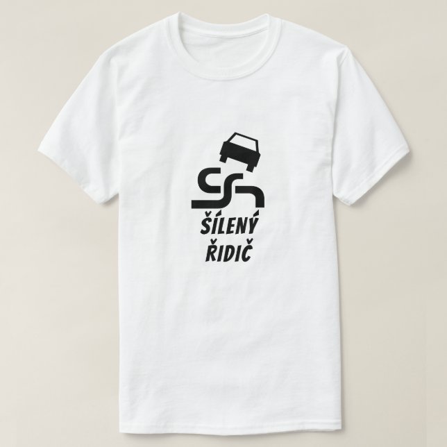 T-shirt Conducteur fou en tchèque (Design devant)