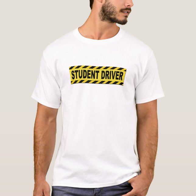 T-shirt Conducteur jaune et noir d'étudiant (Devant)