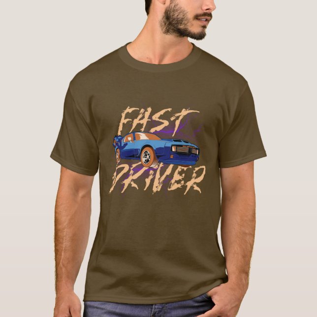 T-shirt CONDUCTEUR RAPIDE - bleu (Devant)