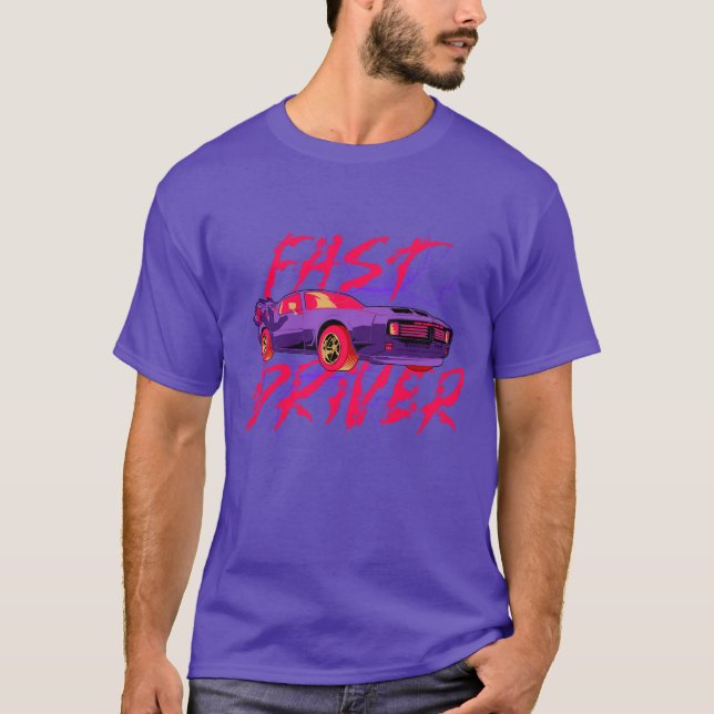 T-shirt CONDUCTEUR RAPIDE - violet (Devant)