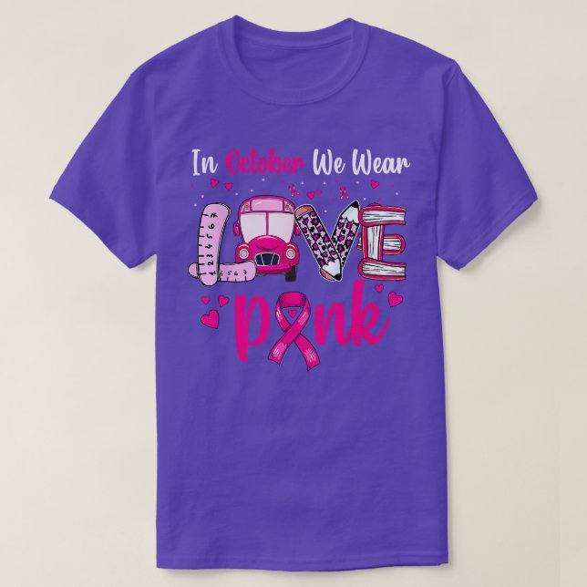 T-shirt Conducteurs de bus scolaire Nous portons le cancer (Design devant)