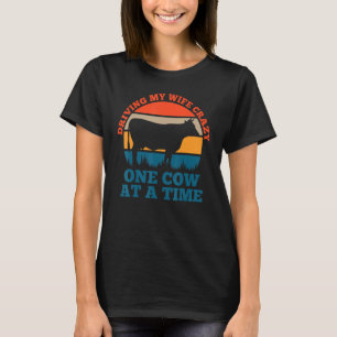 T-shirt Conduire ma femme fou une vache à la fois fermière