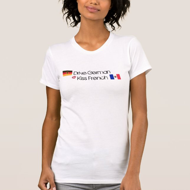 T-shirt Conduisez l'Allemand, Français de baiser (les (Devant)