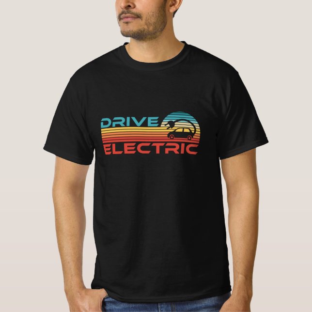 T-shirt Conduite Électrique Véhicule EV Voiture Cadeau Rét (Devant)