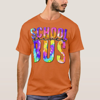 T-shirt Conduite Sûre Retour À L'École Tie Dye Bus De L'Éc