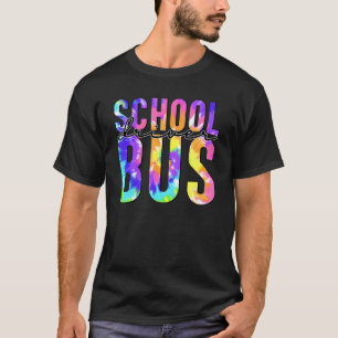 T-shirt Conduite Sûre Retour À L'École Tie Dye Bus De L'Éc