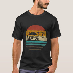 T-shirt Conduite voiture Retro Vintage Sunset Old School D