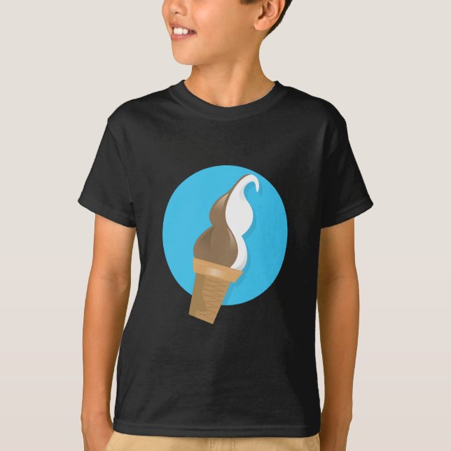 T-shirt Cône de chocolat et de glace à la vanille (Devant)