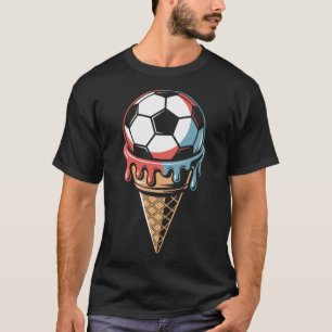 T-shirt Cône de glace de football à la cuillère dégoulinan