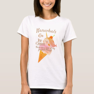 T-shirt Cône de glace personnalisé préféré Narwhal