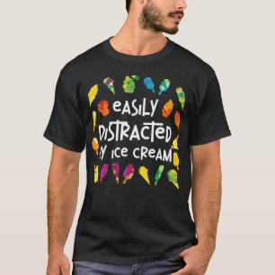T-shirt Cône de glace Popsicle facilement distrait par la 