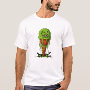 T-shirt Cône de glace vert monstre Épouvantable qui dégoul