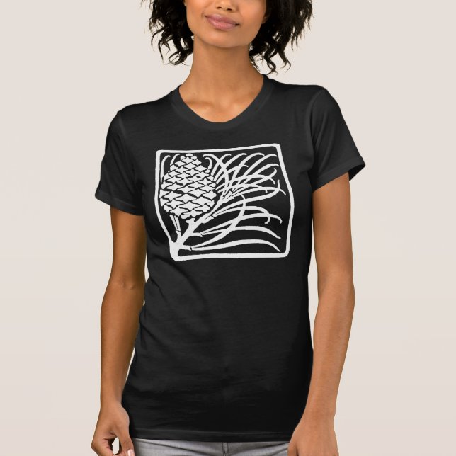 T-shirt Cône de pin Art Nouveau (Devant)