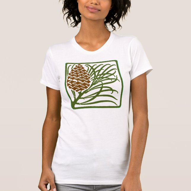 T-shirt Cône de pin Art nouveau (Devant)