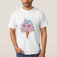 Cône rose Sakura crème glacée gaufre