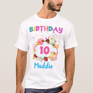 T-shirt Cones colorés crème glacée Anniversaire Fille T