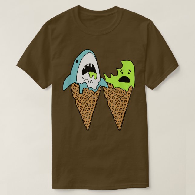 T-shirt Cones de crème glacée à la pointe de requin graphi (Design devant)