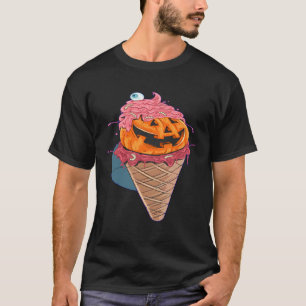 T-shirt cônes d'Halloween glace à la citrouille vers