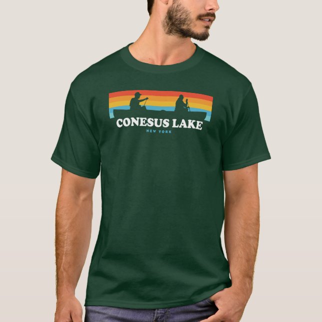 T-shirt Conesus Lake New York Canoë (Devant)