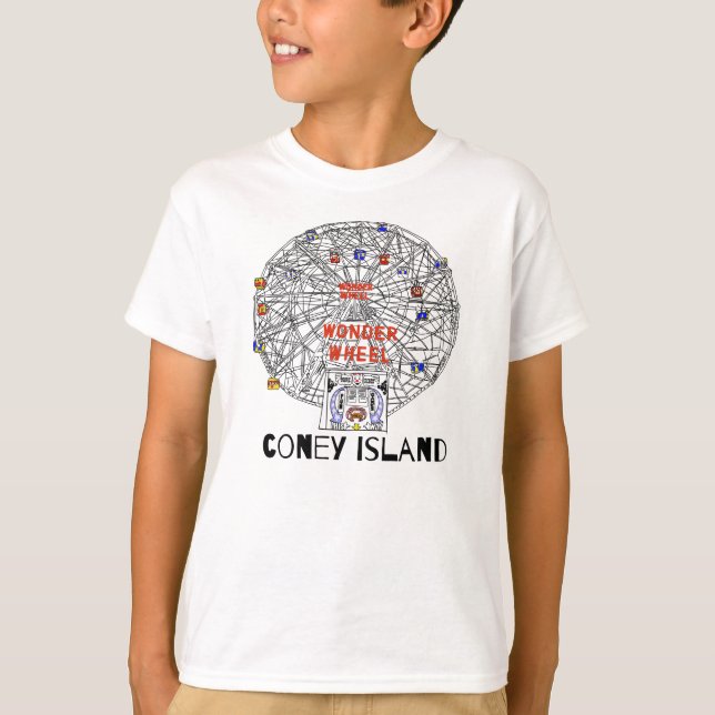 T-shirt Coney Island Brooklyn New York City Ferris Wheel (Devant)