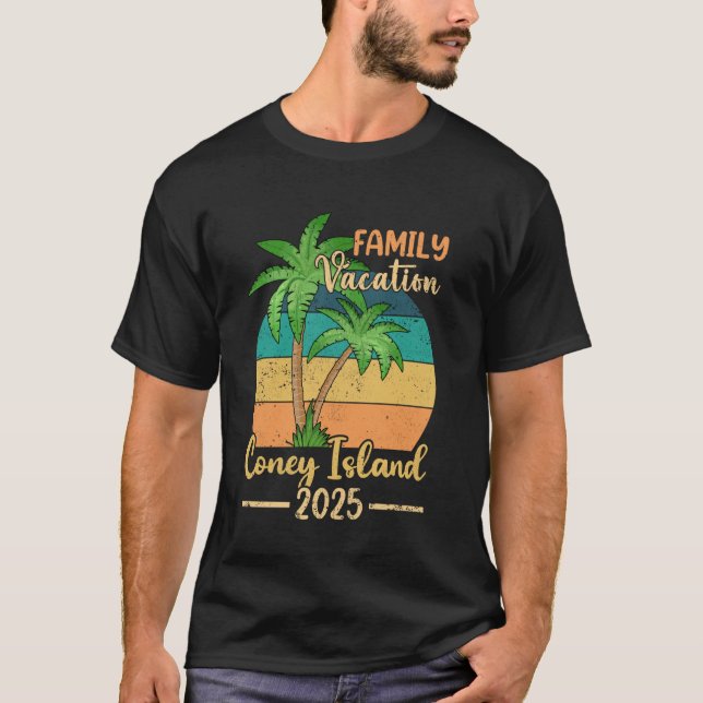 T-shirt Coney Island New York Famille Vacances 2025 Été (Devant)