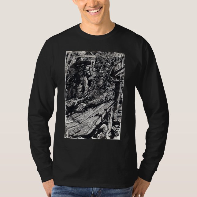 T-shirt "Confess !", dessin à l'encre d'Inde (Devant)