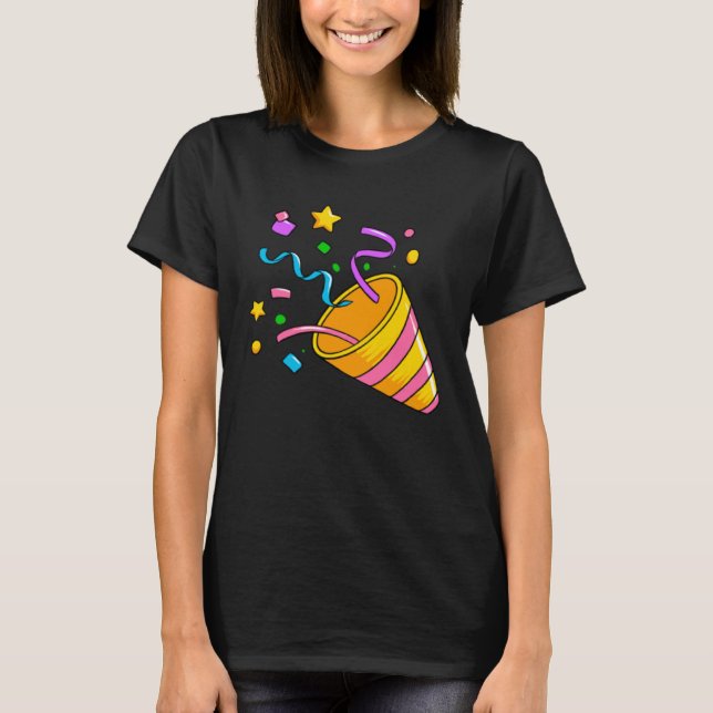T-shirt Confetti Artwork Celebrating a Party (Devant)