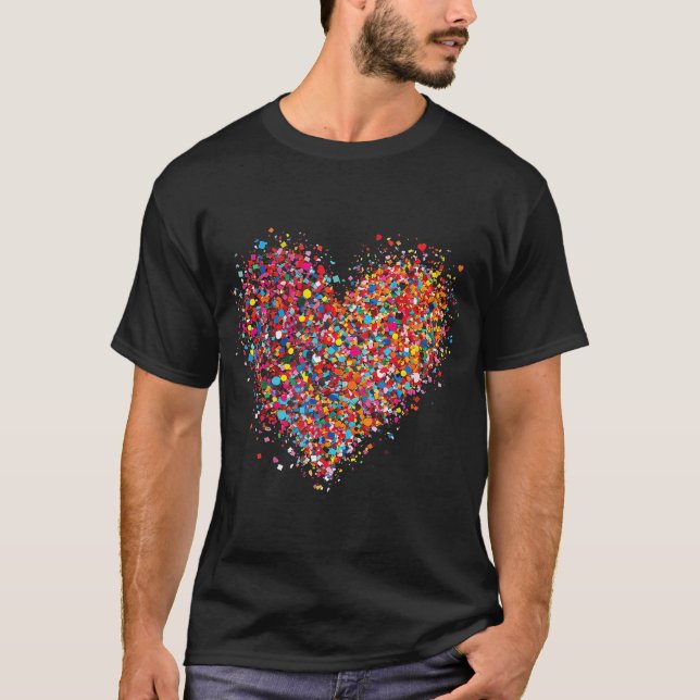 T-shirt Confetti Heart Valentines Day Pour Les Femmes Ados (Devant)