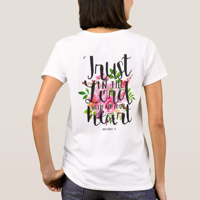 T-shirt Confiance dans le seigneur avec tout votre coeur (Dos)