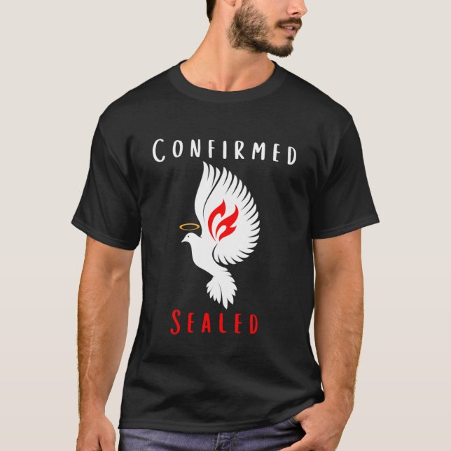 T-shirt Confirmation catholique Confirmé Esprit Saint scel (Devant)