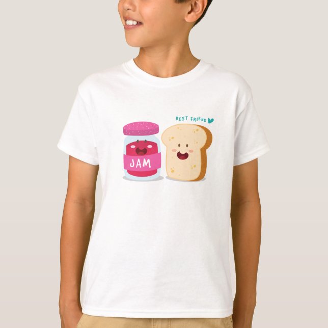 T-shirt Confiture et pain blanc meilleur ami (Devant)