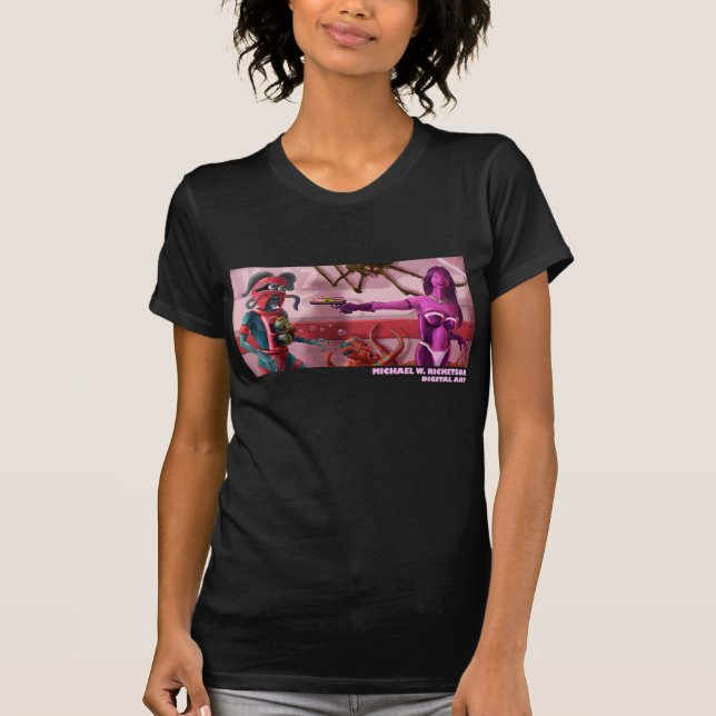 T-shirt Conflit intergalactique (noir) (Devant)