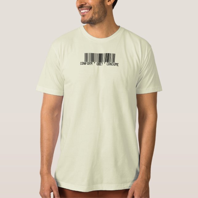 T-shirt Conformez-vous obéissent consomment code barres (Devant)