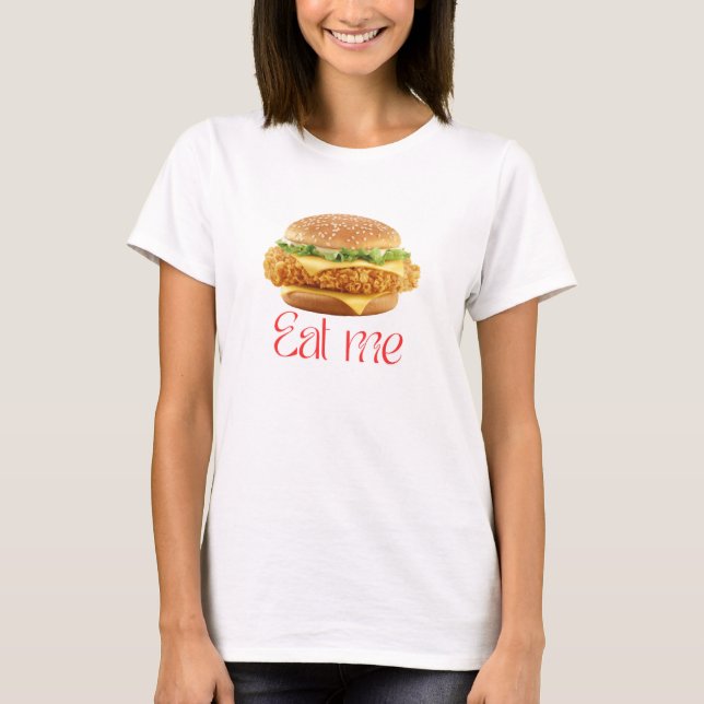 T-shirt confort classique avec zinger Burger Desig (Devant)